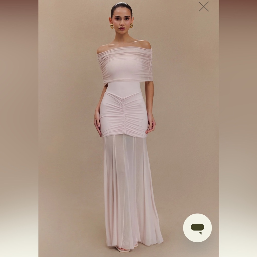 Meshki Off-Shoulder Pink Maxi Dress